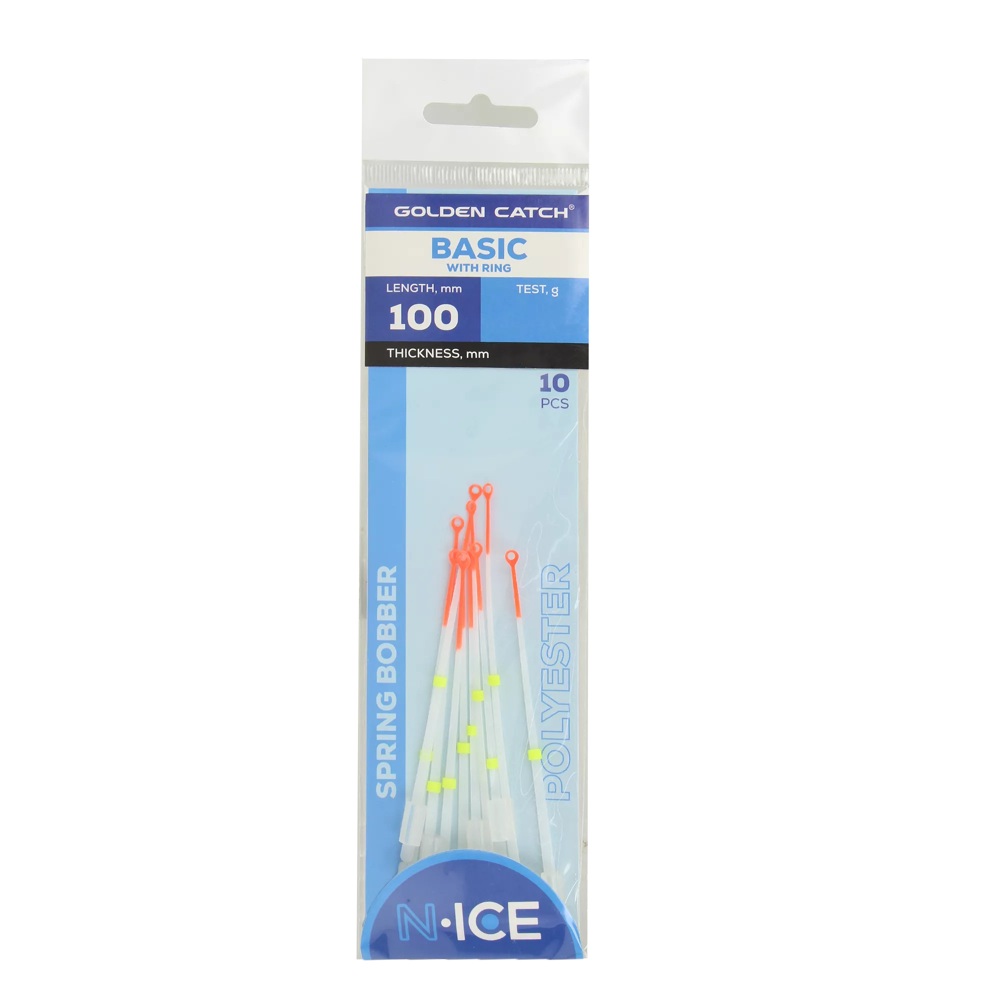 Golden Catch N-Ice Polyester Spring Bobber Basic with Ring 100mm - Photo №2