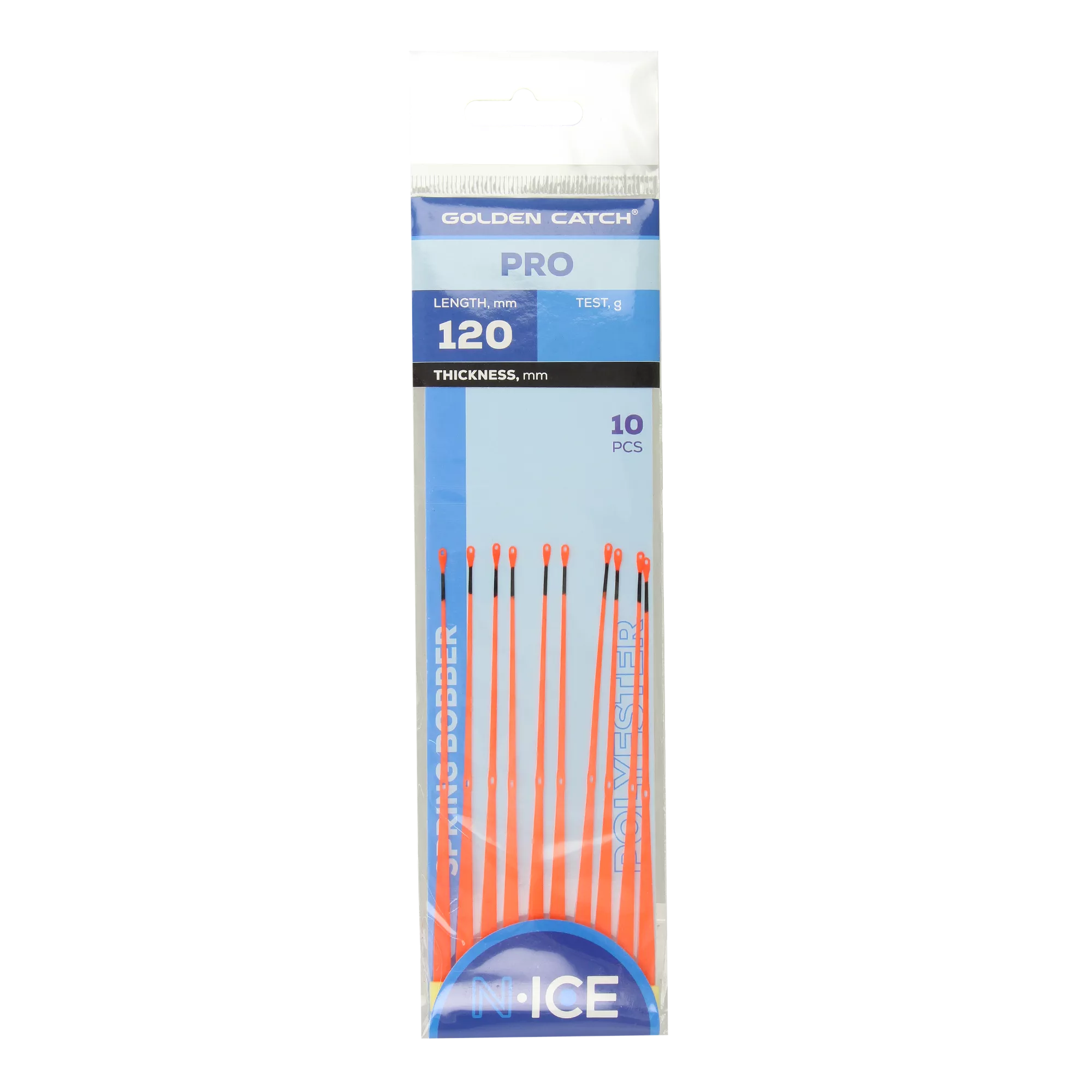 Golden Catch N-Ice Polyester Spring Bobber Pro 100mm Orange - Photo №2