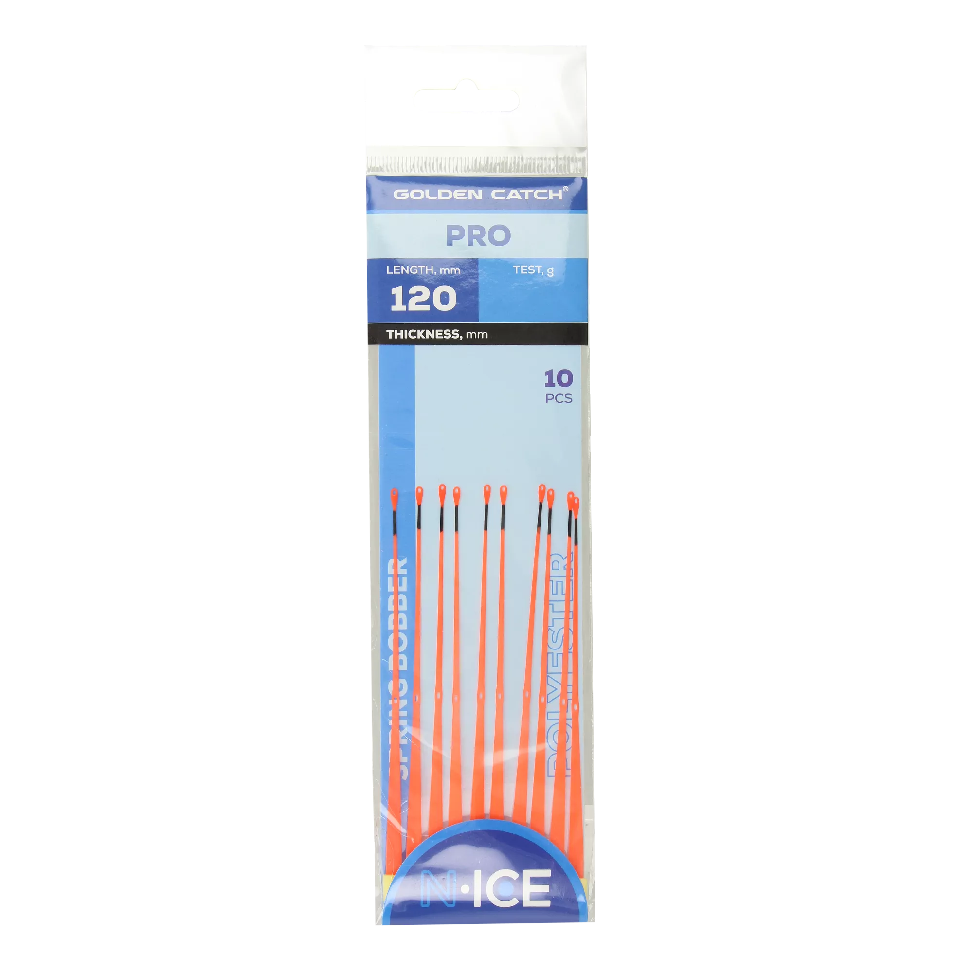 Golden Catch N-Ice Polyester Spring Bobber Pro 120mm Orange - Photo №2