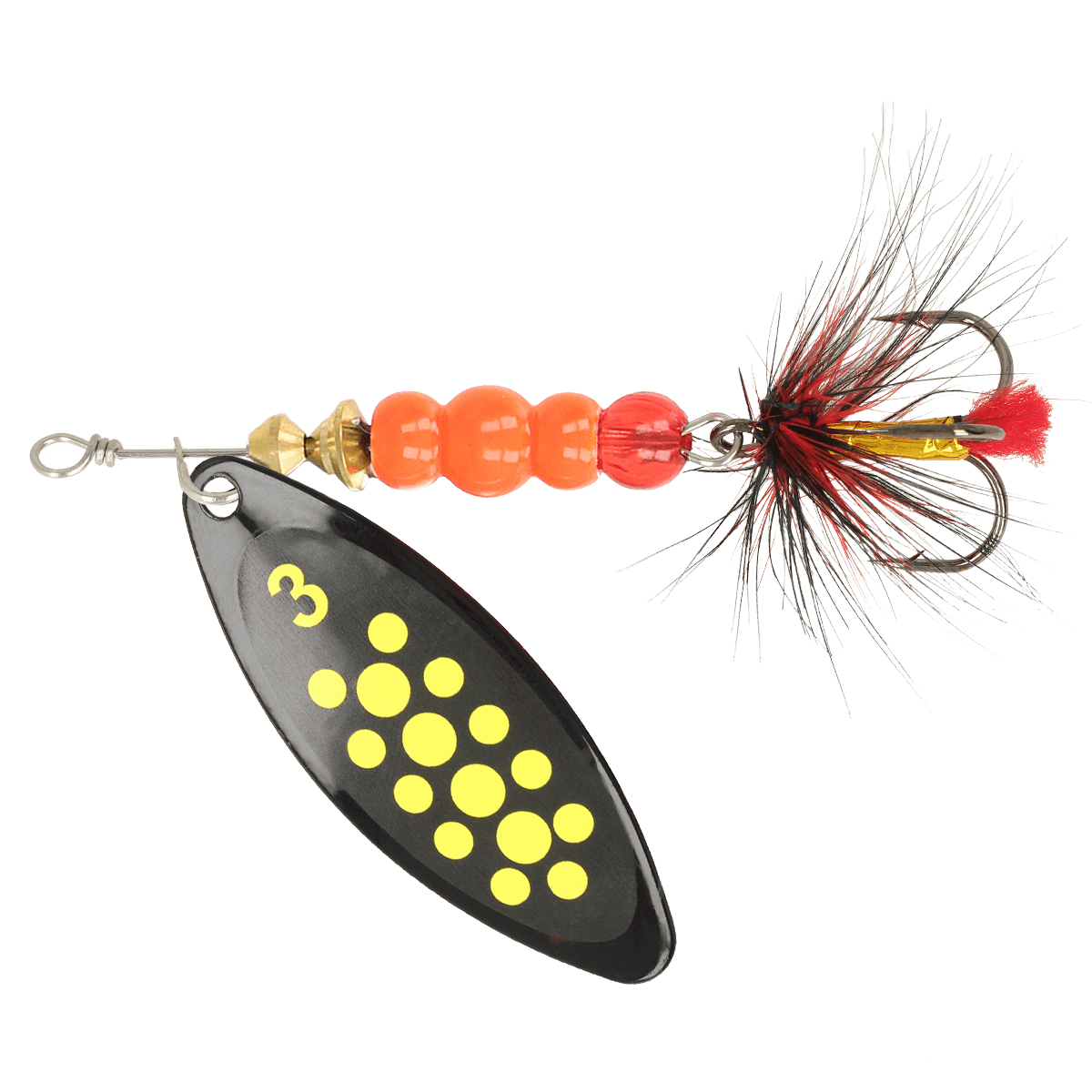 ZEOX Spoon Reactive Long №3 10g 011 Black/Yellow Dot