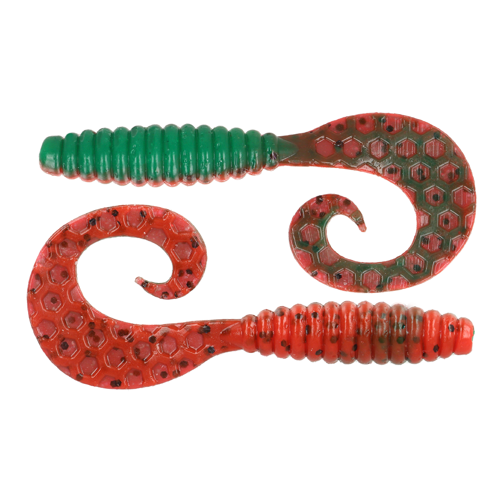 ZEOX Silicone Baits Comma Grub 3.4"(7pcs)204 GRPP