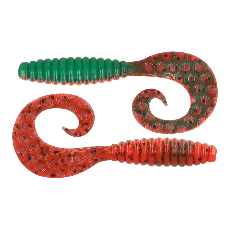 ZEOX Silicone Baits Comma Grub 3.4"(7pcs)204 GRPP