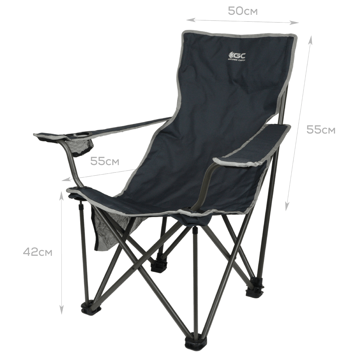 Golden Catch Camping Folding Chair Heavy Duty Steel Frame - Photo №3