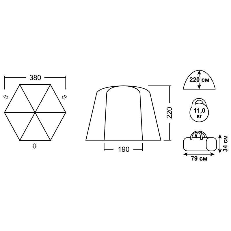 Golden Catch Camping Tent Luksor Screen dining - Photo №1