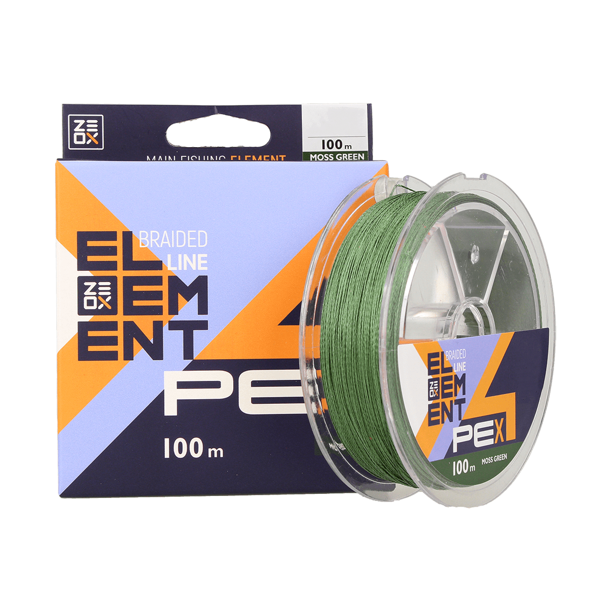 ZEOX Braided Line Element PE X4 100m Moss Green