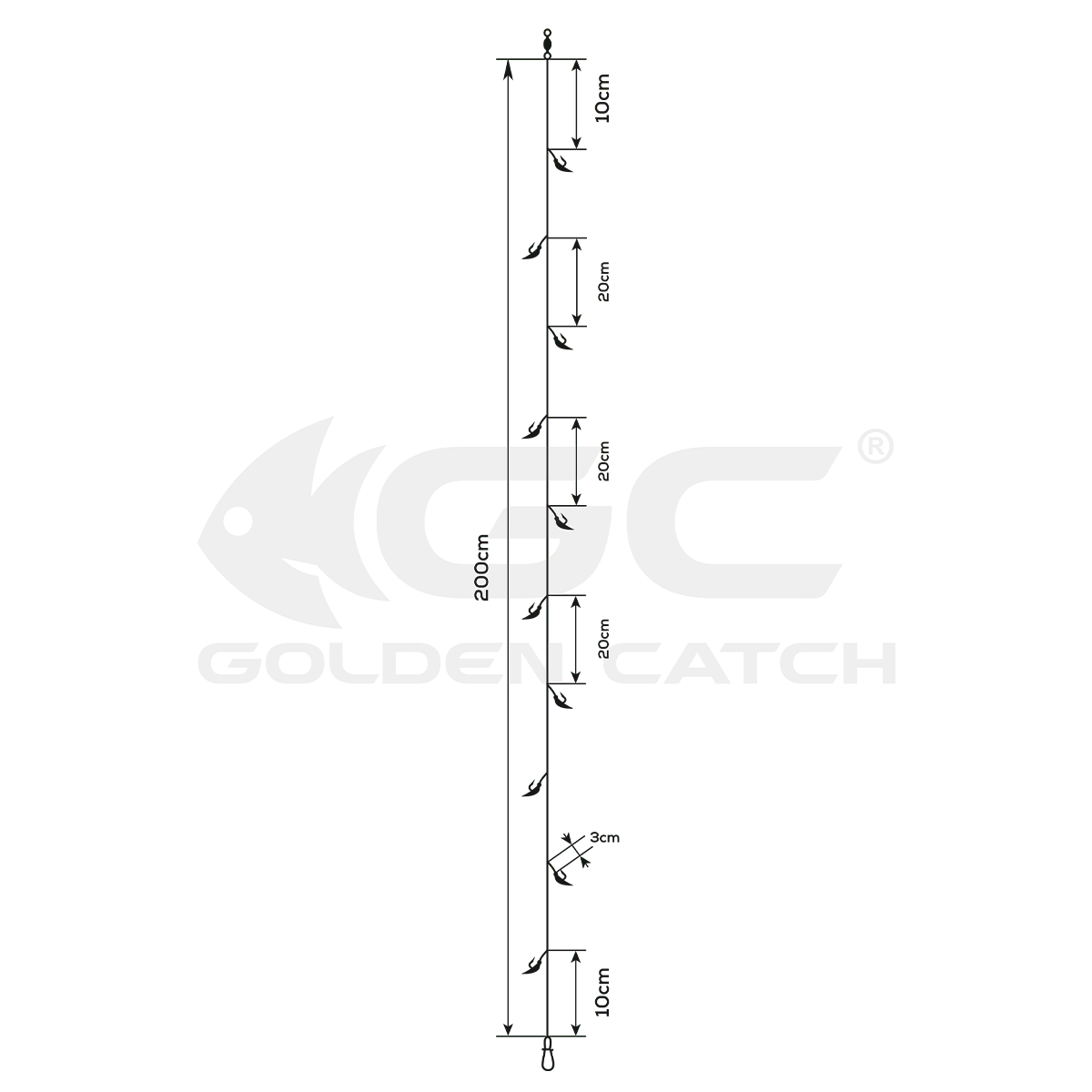 Golden Catch Aji Sabiki F4010 Multicolor(10 hooks) - Photo №1