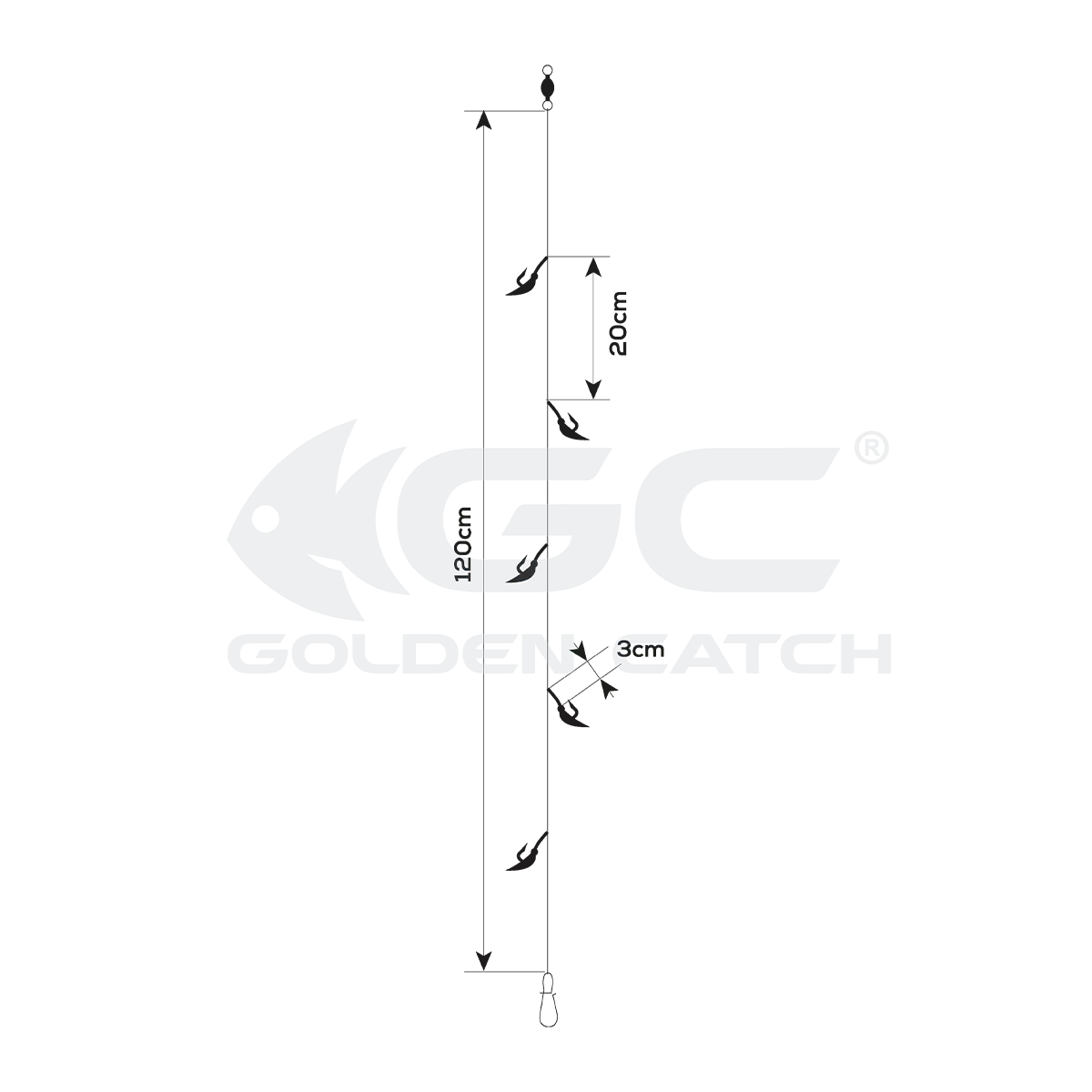 Golden Catch Aji Sabiki F405 Multicolor(5 hooks) - Photo №2