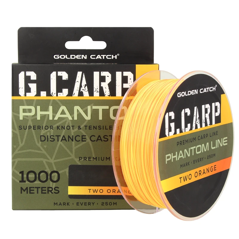 Golden Catch G.Carp Nylon Line Phantom 1000m Two Orange Neon