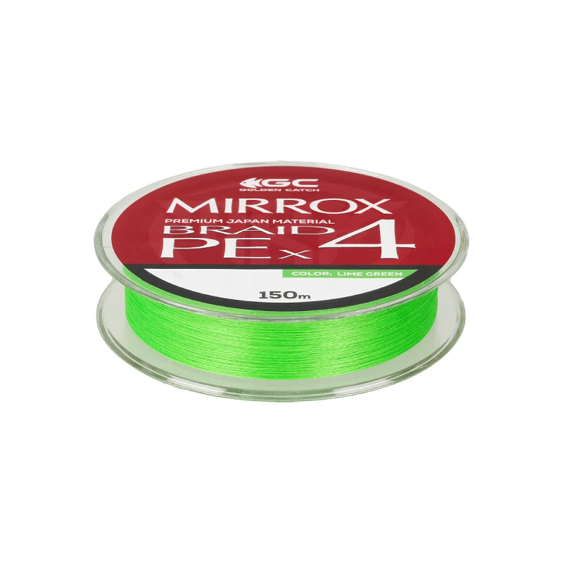Golden Catch Braided Line Mirrox PE X4 150m Lime Green - Photo №2