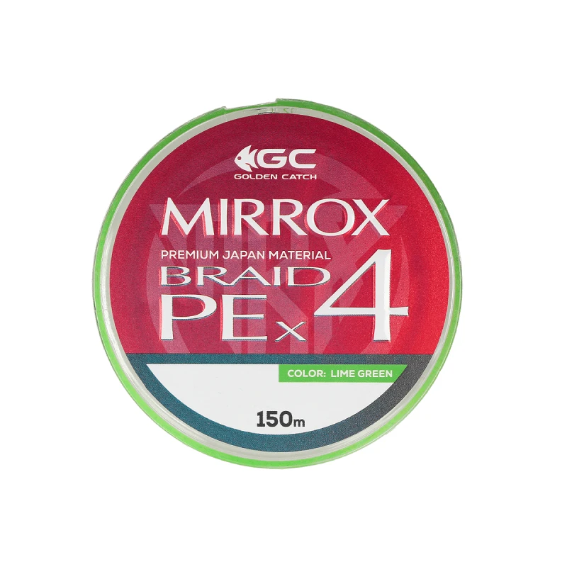 Golden Catch Braided Line Mirrox PE X4 150m Lime Green - Photo №1