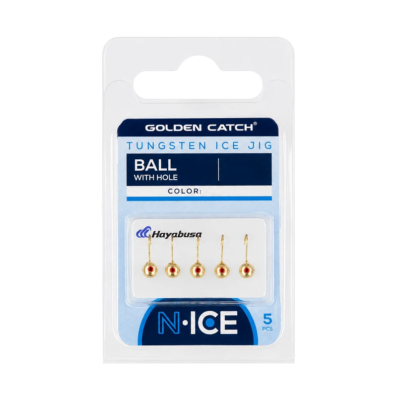 Golden Catch N-Ice Tungsten Ice Jig Ball with Hole 3.5mm 0.41g - Photo №1