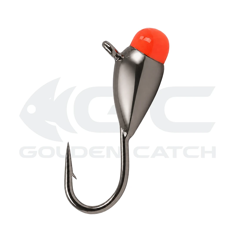 Golden Catch N-Ice Tungsten Ice Jig Drop with Bead 2.5mm 0.25g Red Glow