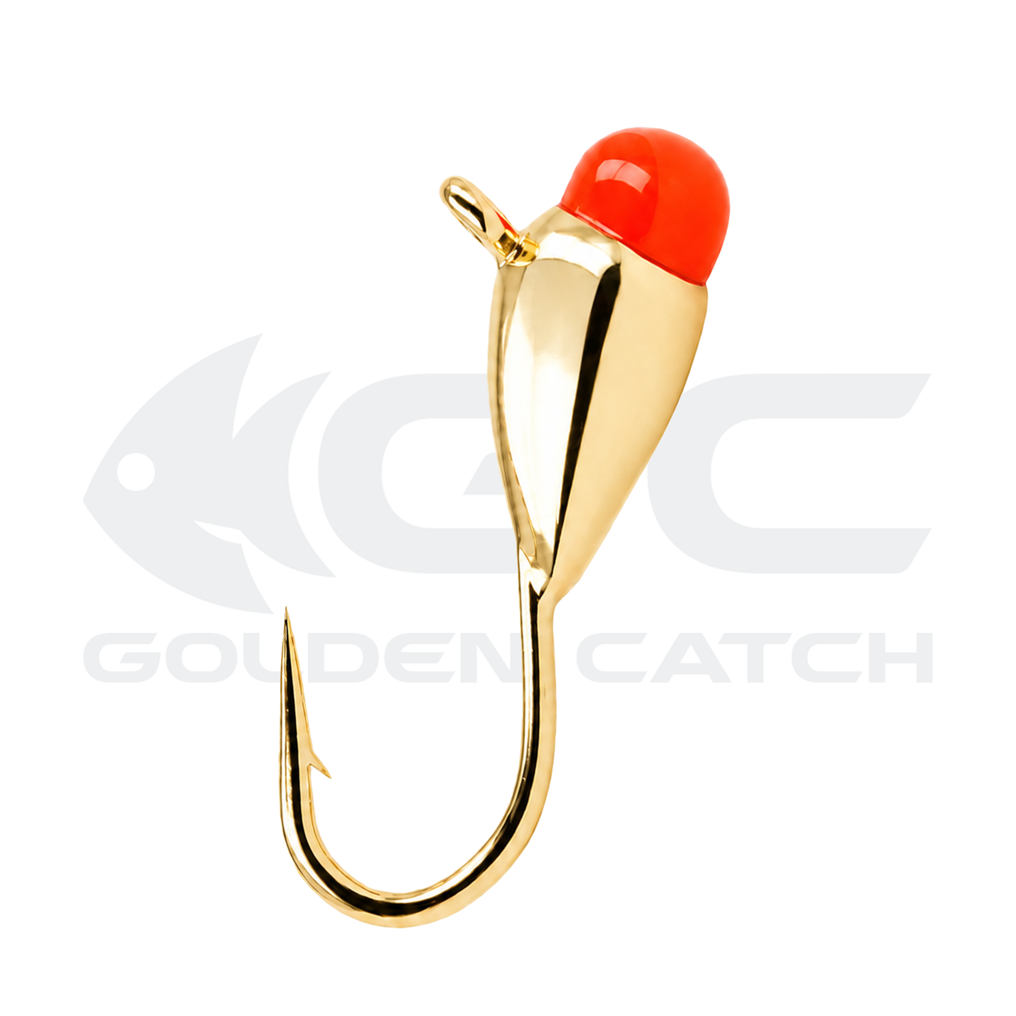 Golden Catch N-Ice Tungsten Ice Jig Drop with Bead 3.0mm 0.45g Red Glow