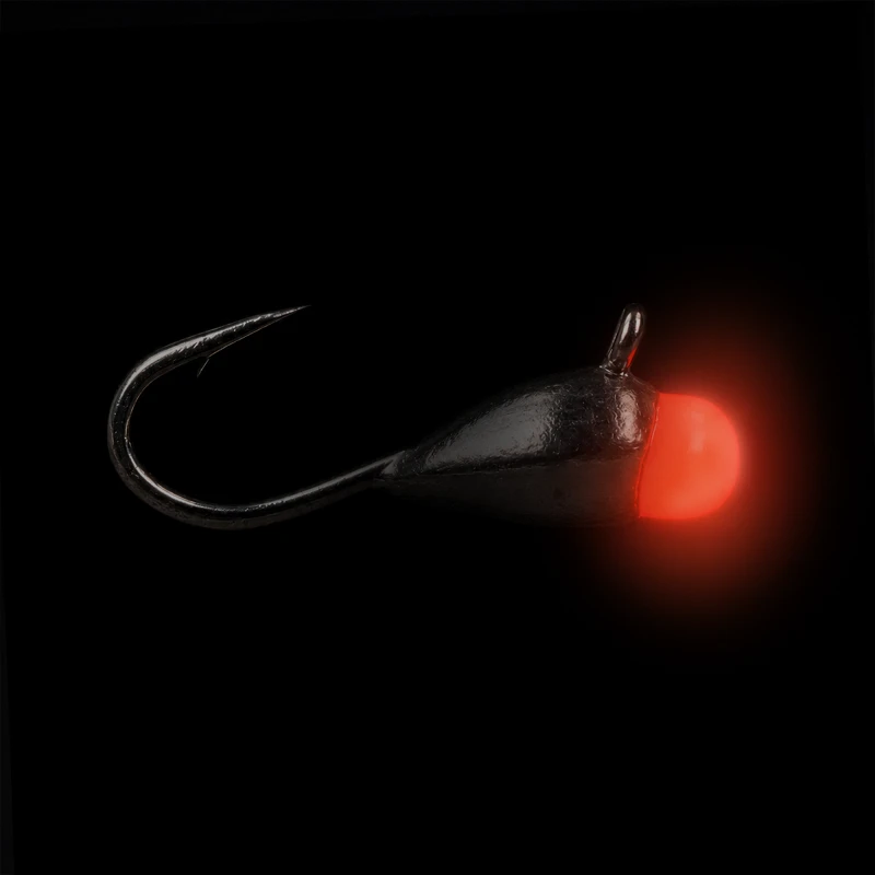 Golden Catch N-Ice Tungsten Ice Jig Drop with Bead 3.0mm 0.45g Red Glow - Photo №2