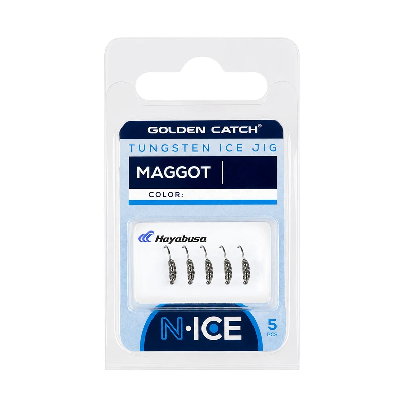 Golden Catch N-Ice Tungsten Ice Jig Maggot 2.3mm 0.2g - Photo №1