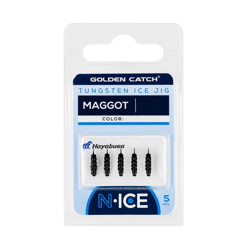 Golden Catch N-Ice Tungsten Ice Jig Maggot 3.0mm 0.52g - Photo №1