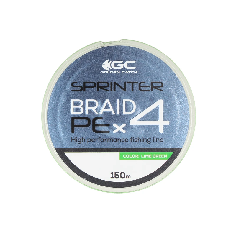 Golden Catch Braided Line Sprinter PE X4 150m Lime Green - Photo №1